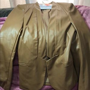 Faux leather blazer